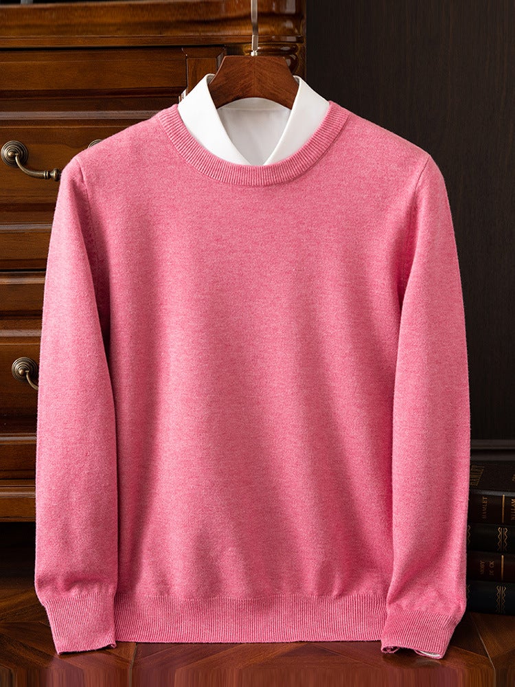 Sweater For Men, New Style, Large Size Knit Sweater With Round V-Neck, Business Men'S Sweater, Base Layer Shirt - Image 2